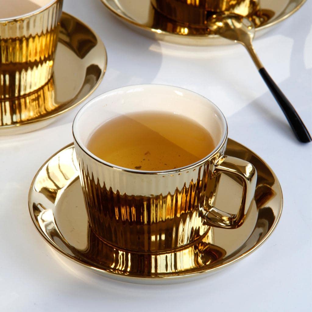 金メッキ ティーセット 4点セット Amazon｜金メッキ茶/コーヒーカップ＆ソーサーセット｜カップ